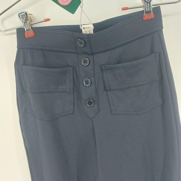 Halara High Waisted Button Multiple Pockets Straight Leg Casual Pants XS Blue - Picture 6 of 8